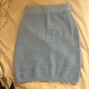 Baby blue eyelash knit skirt